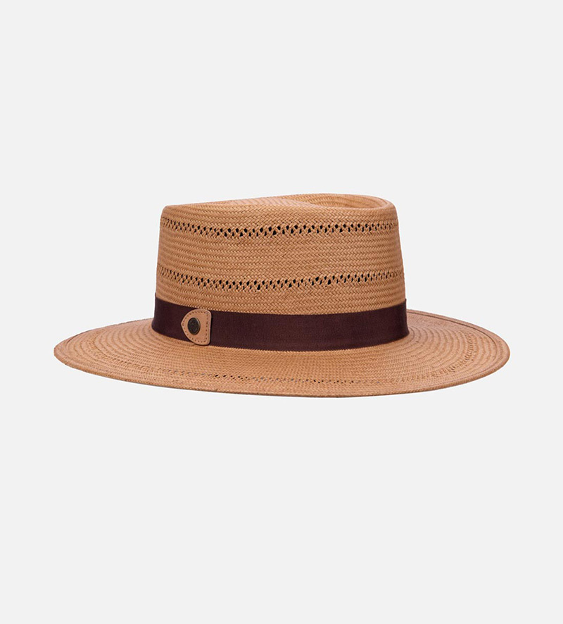 ATLAS 3BU Toyo Paper Straw Fedora Wide Brim Goldenrod