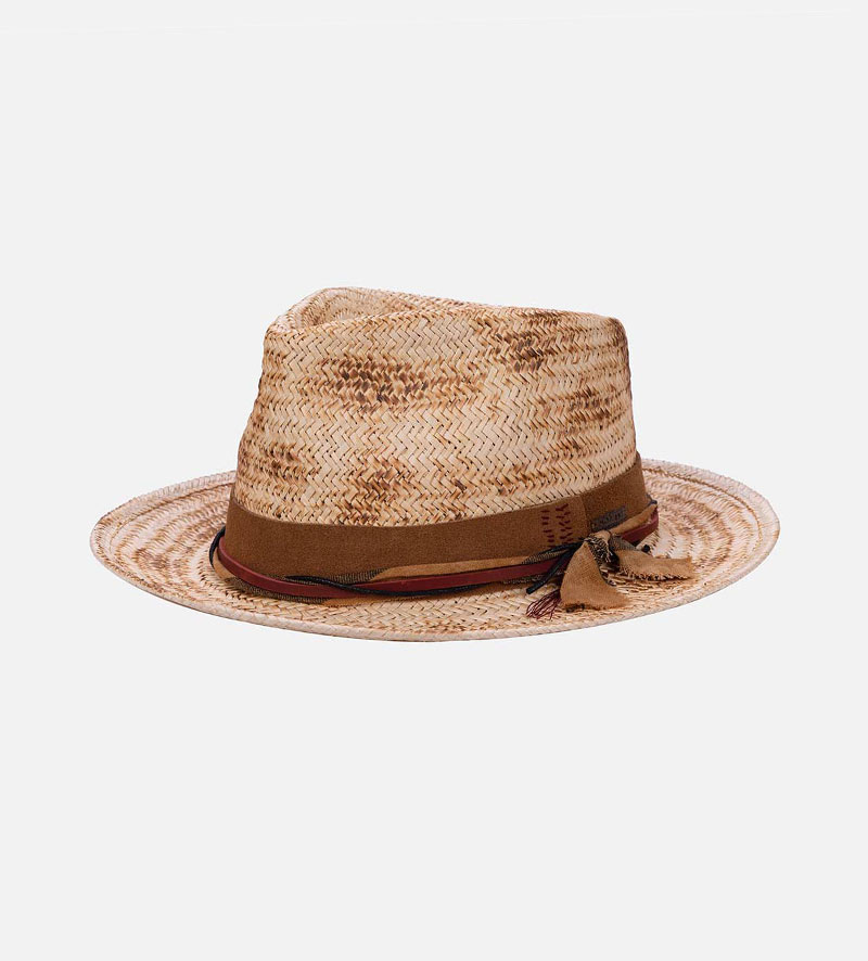 KARAKORAM Palm Fiber Woven Sun Fedora Medium Brim Cornsilk