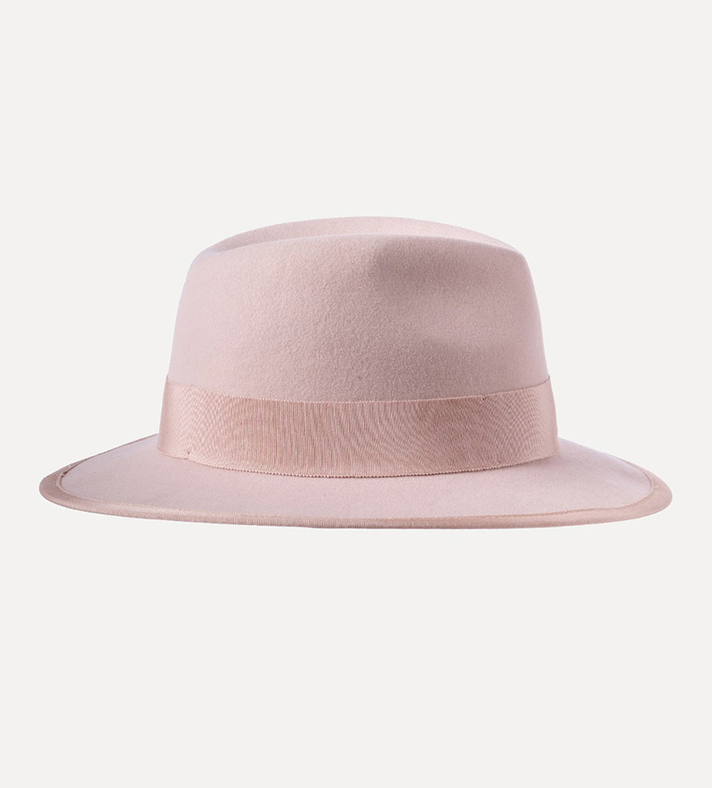 side view of girls fedora fedora hat with bowknot