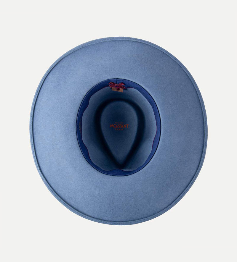inside view of womens wool fedora with bowknot
