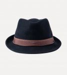 Classical Wool And Cashmere Mens Trilby Hat With Colorful Feather