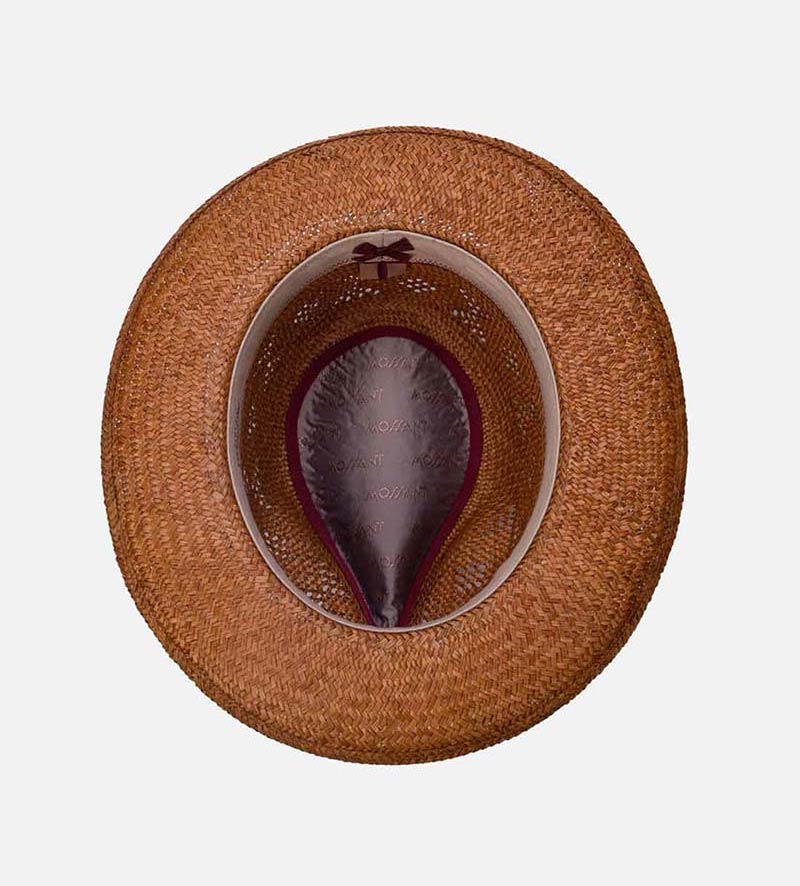 inside view of mens straw gardening hat