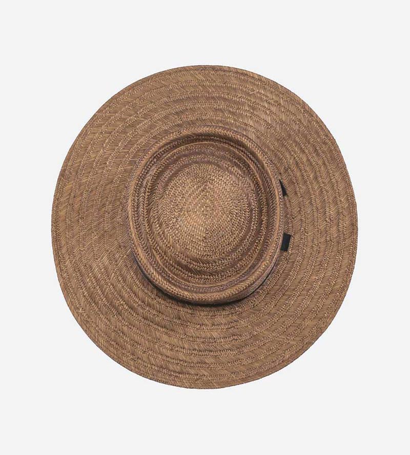 top view of large brim straw hat