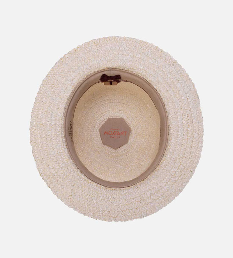inside view of mens straw boater hat