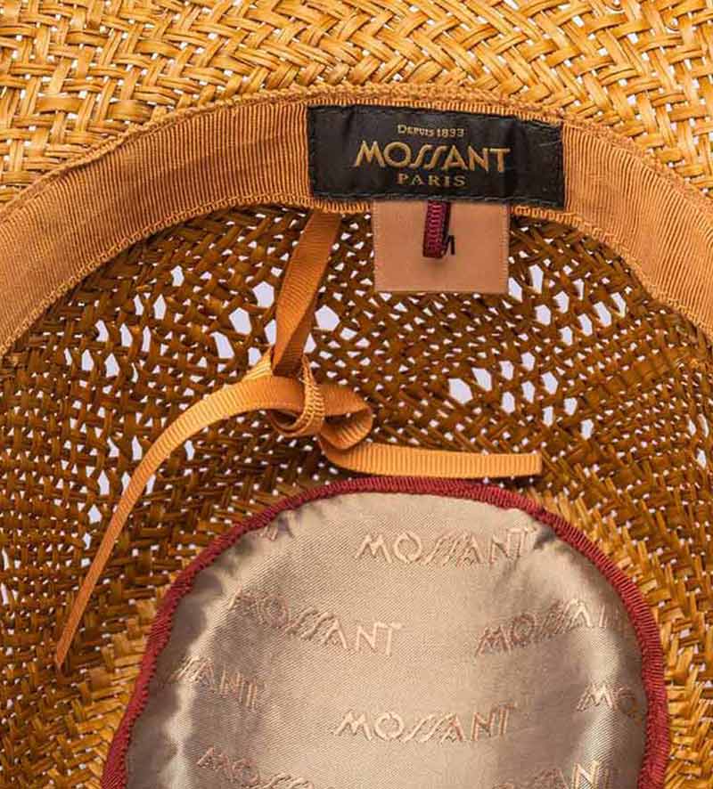 detail of mens straw sun hat