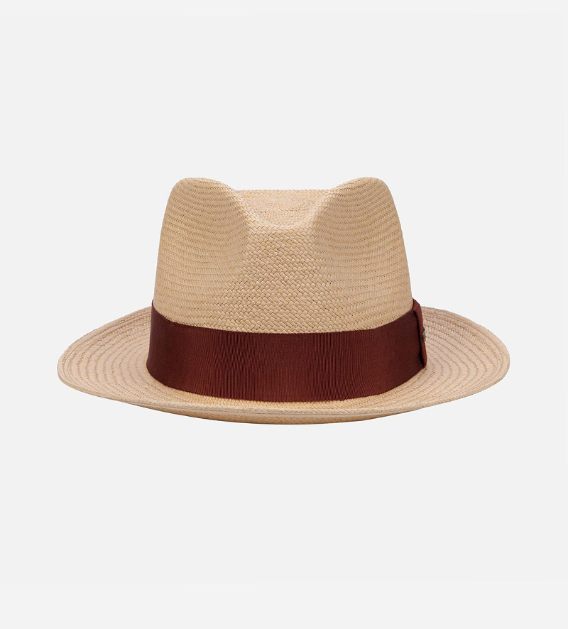 AUSUSTE Panama Straw Sun Hat Medium Brim Blanchedalmond