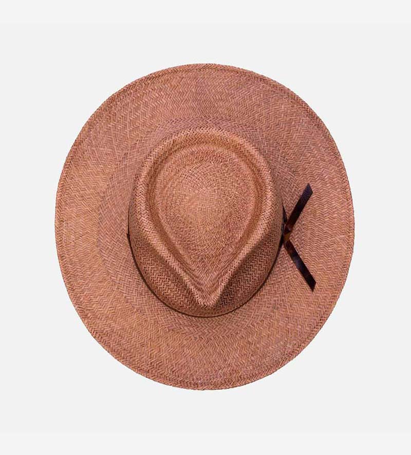 top view of mens summer straw hat