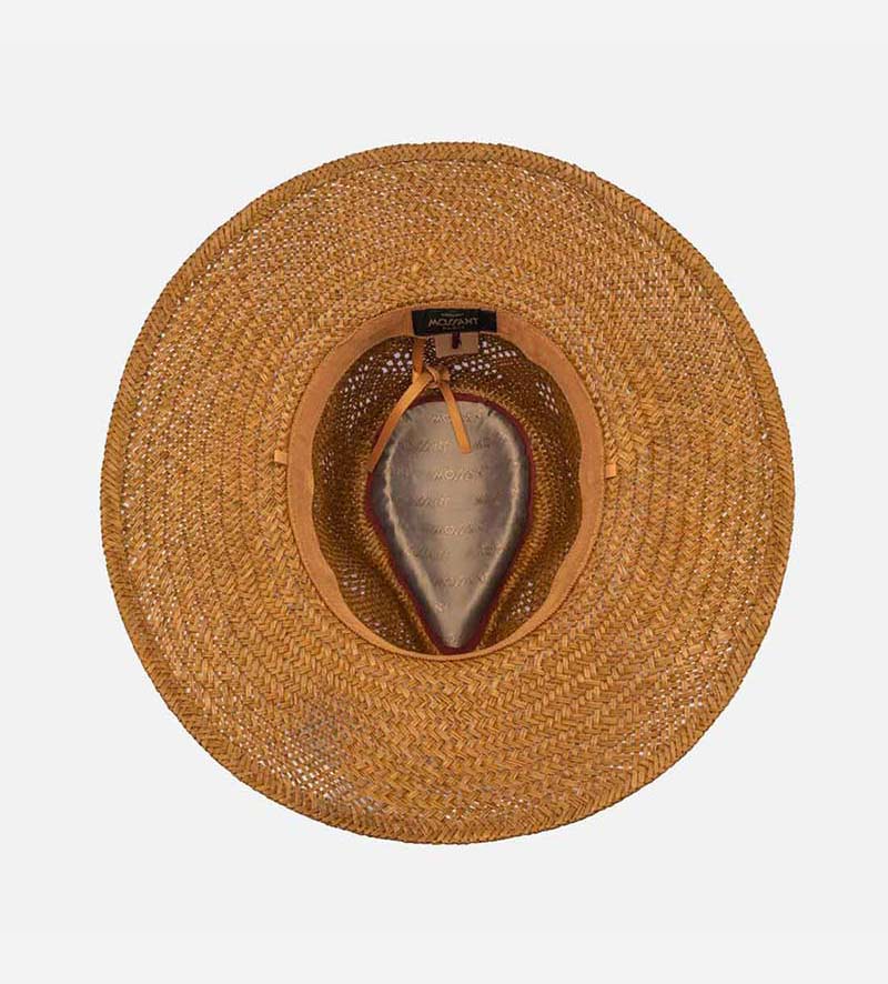 inside view of mens straw sun hat