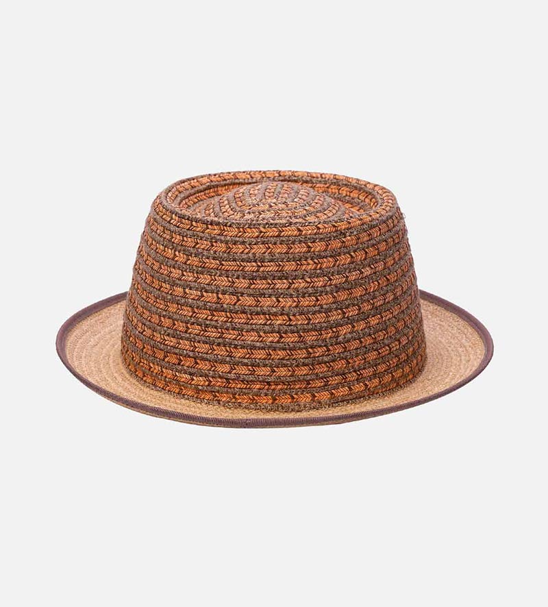 back view of orange sun hat