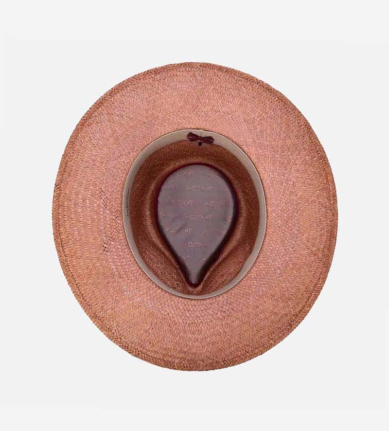 inside view of mens summer straw hat