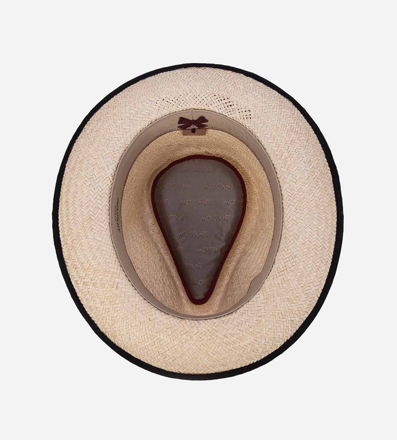 inside view of palm straw hat