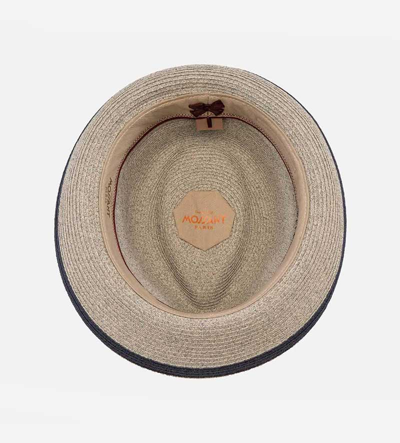inside view of packable straw trilby hat