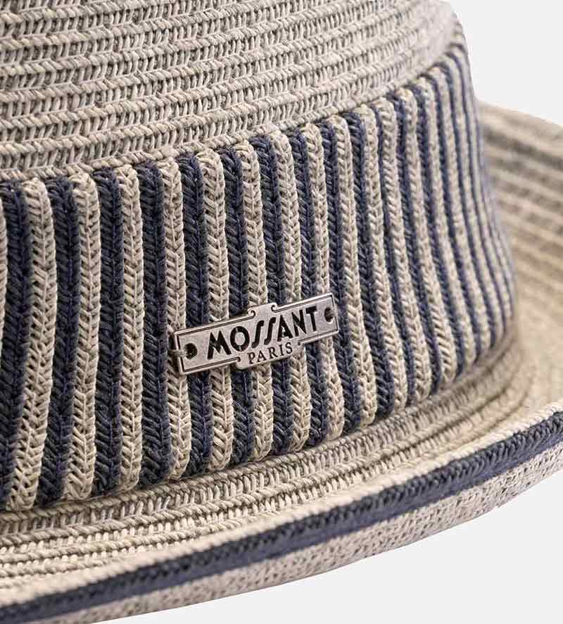LIVINGSTONE Paper Straw Trilby Short Brim Straw Hat Grey