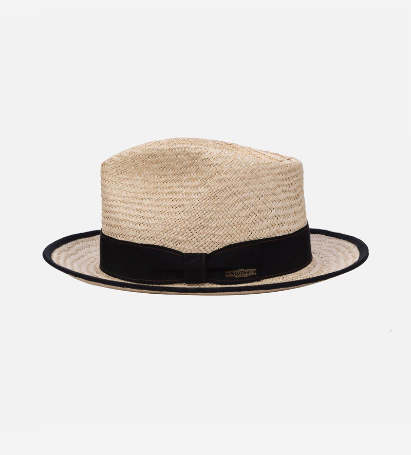 side view of palm straw hat