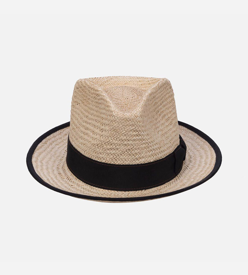 front view of palm straw hat