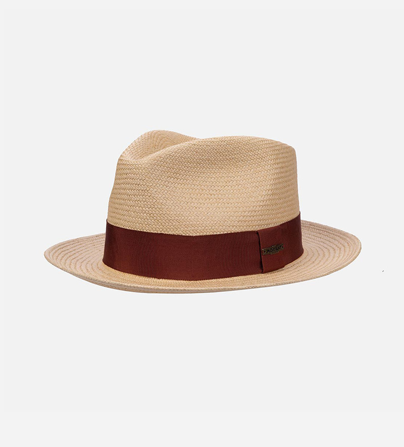 AUSUSTE Panama Straw Sun Hat Medium Brim Blanchedalmond