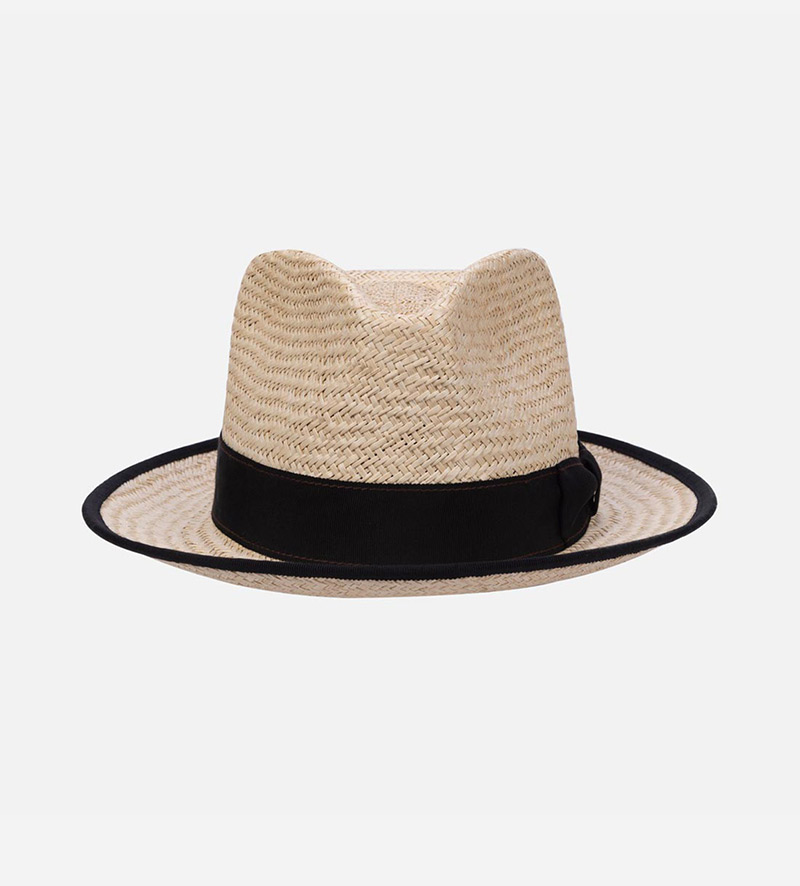 front view of palm straw hat