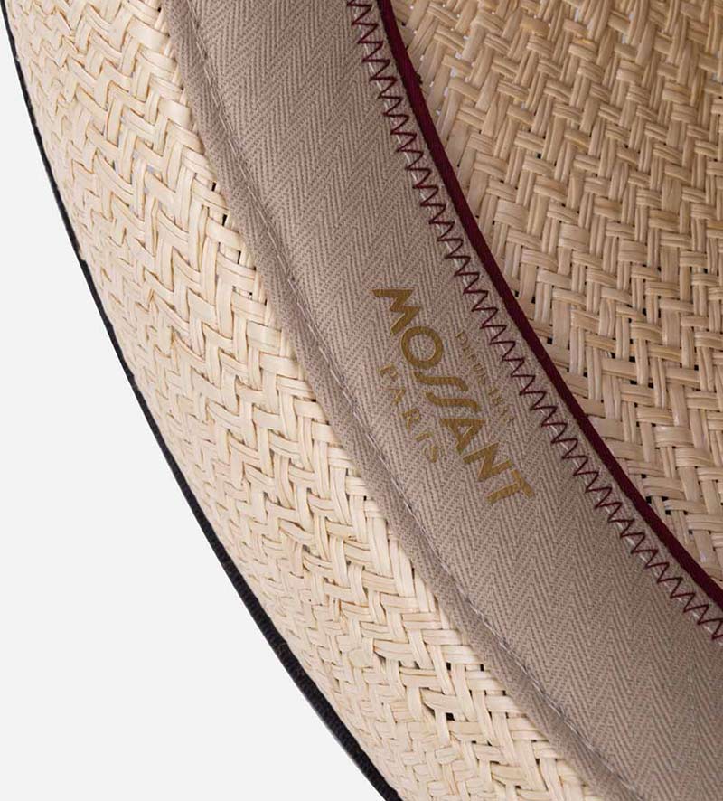 detail of palm straw hat