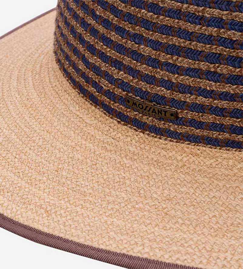 hatband detail of mens wide brimmed sun hat