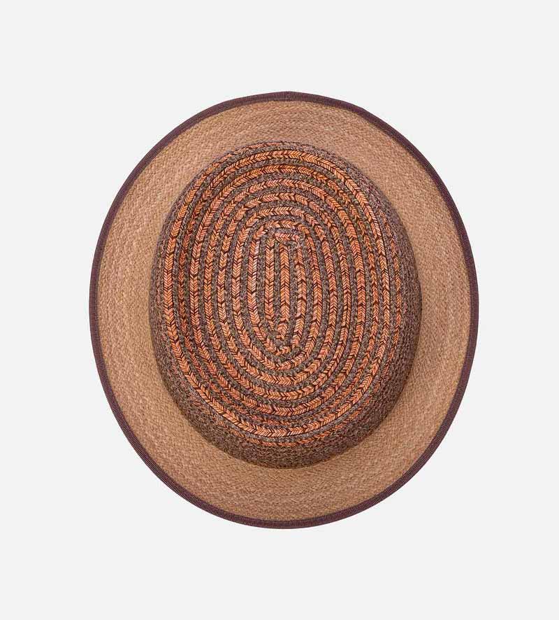 top view of orange sun hat