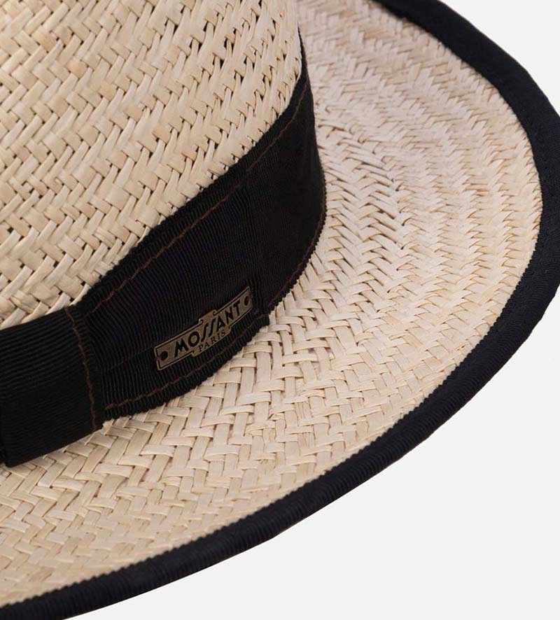 VIRUNGA Palm Straw Fedora Hat Midium Brim Cornsilk