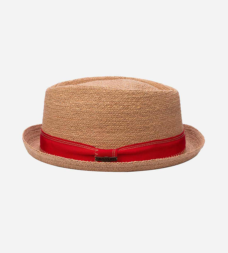 back view of small straw hat