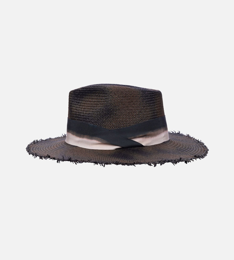 back view of mens vintage straw hat