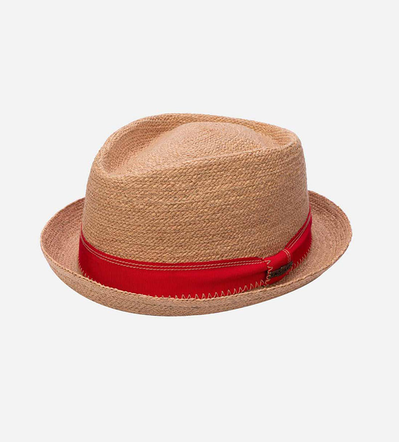 side view of small straw hat