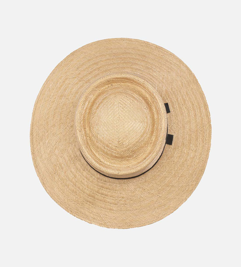 top view of womens wide brim straw hat