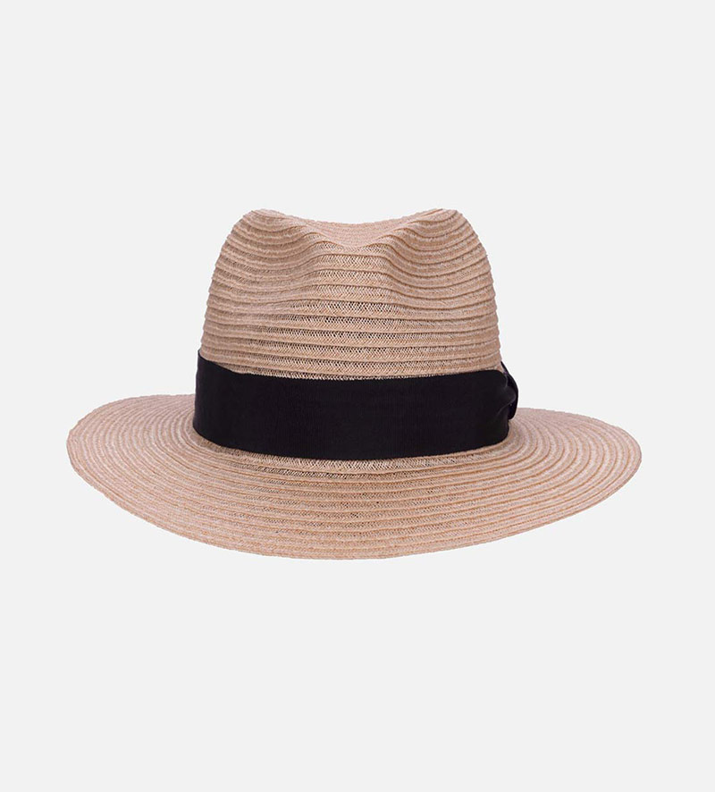 MOSES Hemp Straw Travel Sun Hat Medium Brim Bisque