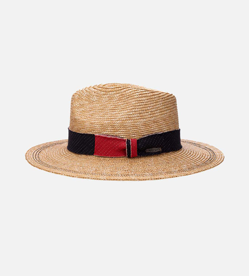 side view of wide brim summer straw hat