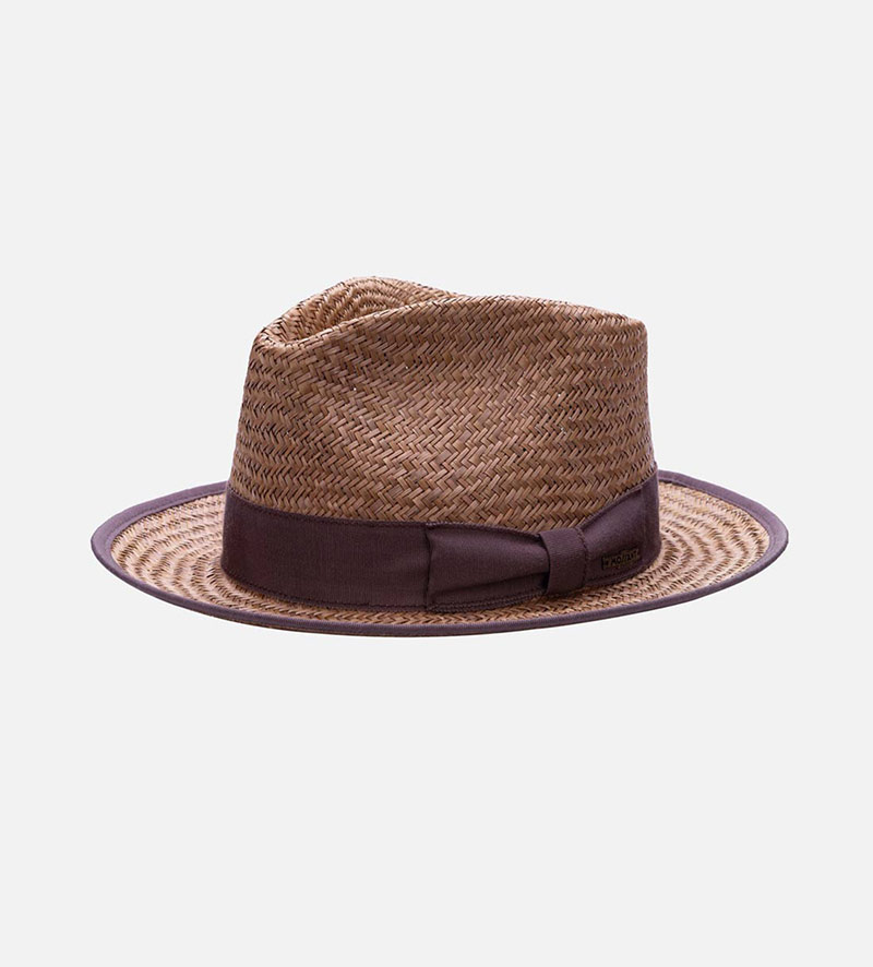 VIRUNGA Palm Fiber Sun Hat With Bow Midium Brim Tan