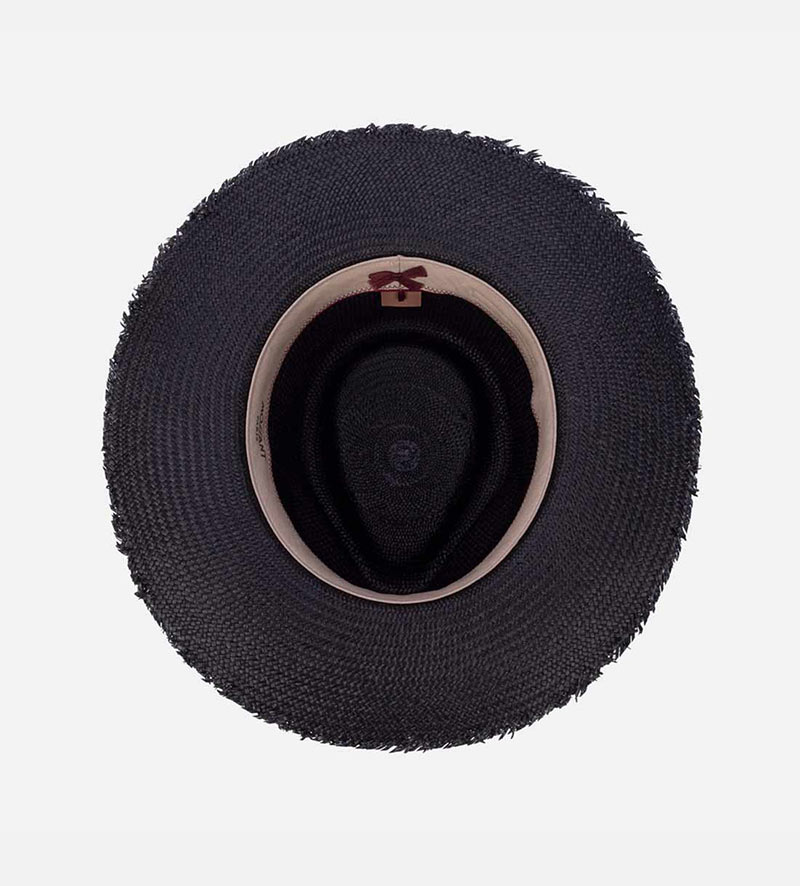 inside view of mens vintage straw hat