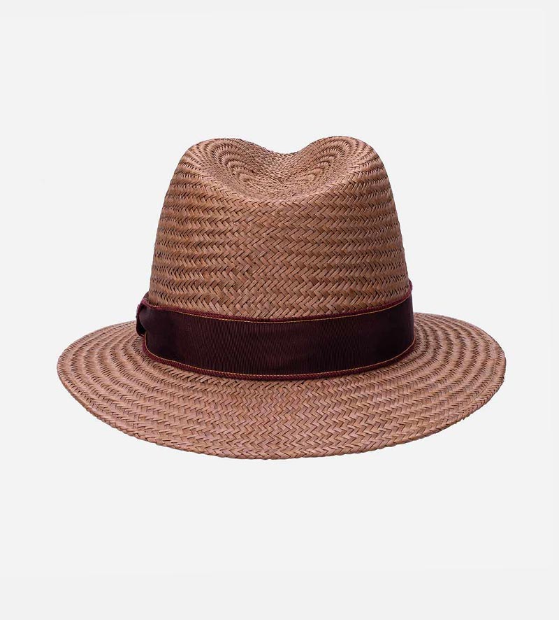 back view of straw work hat