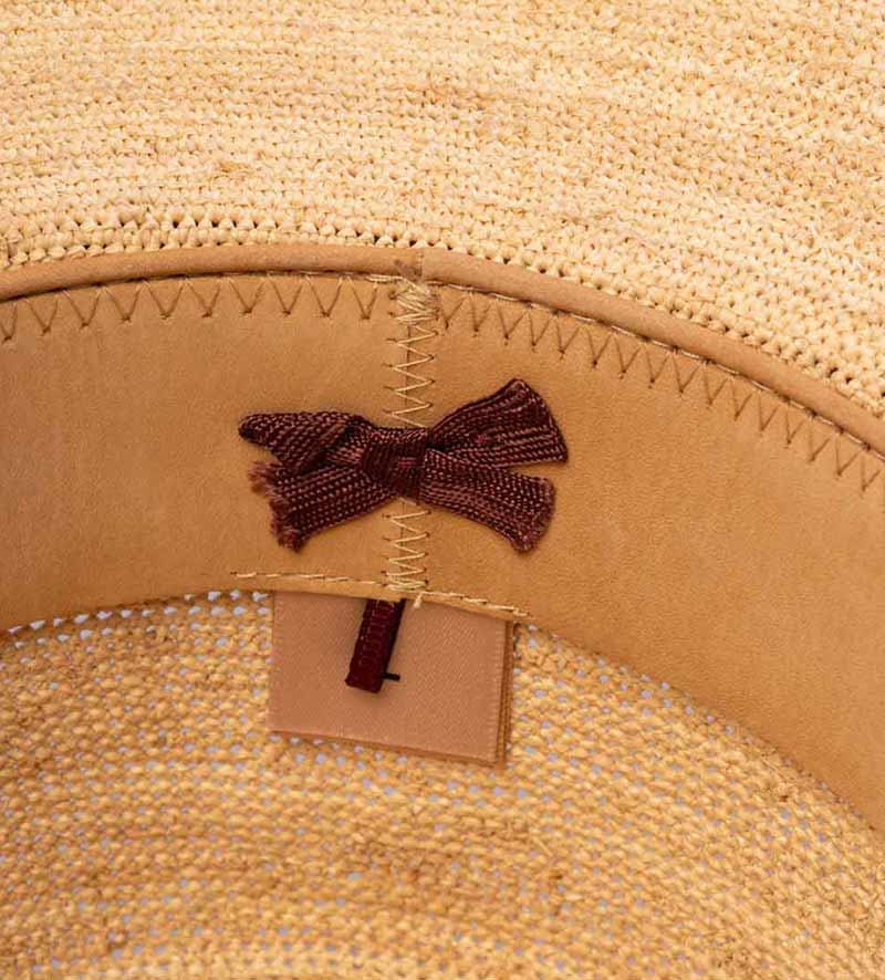 AGOBART Raffia Straw Sun Hat Medium Brim Burlywood