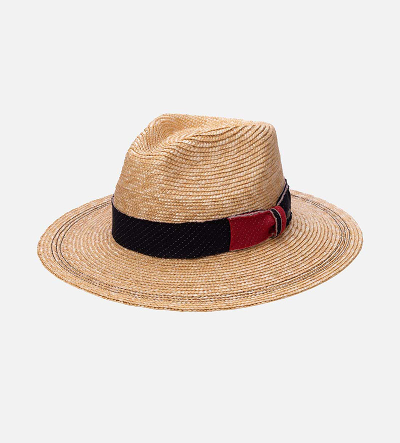 back view of wide brim summer straw hat