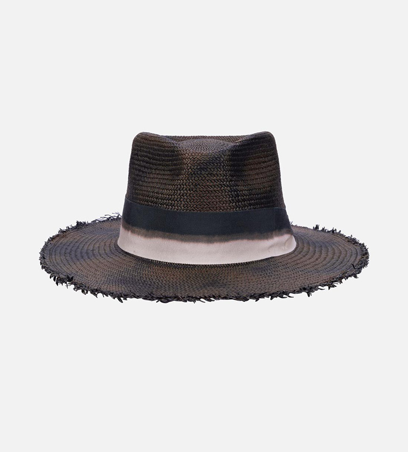 front view of mens vintage straw hat