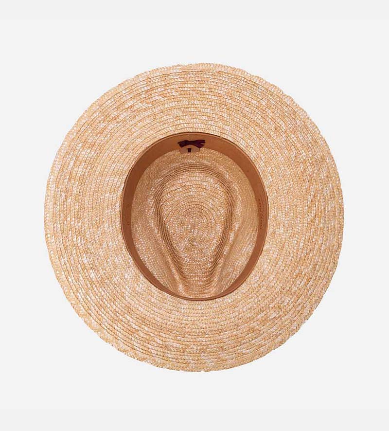 top view of wide brim summer straw hat