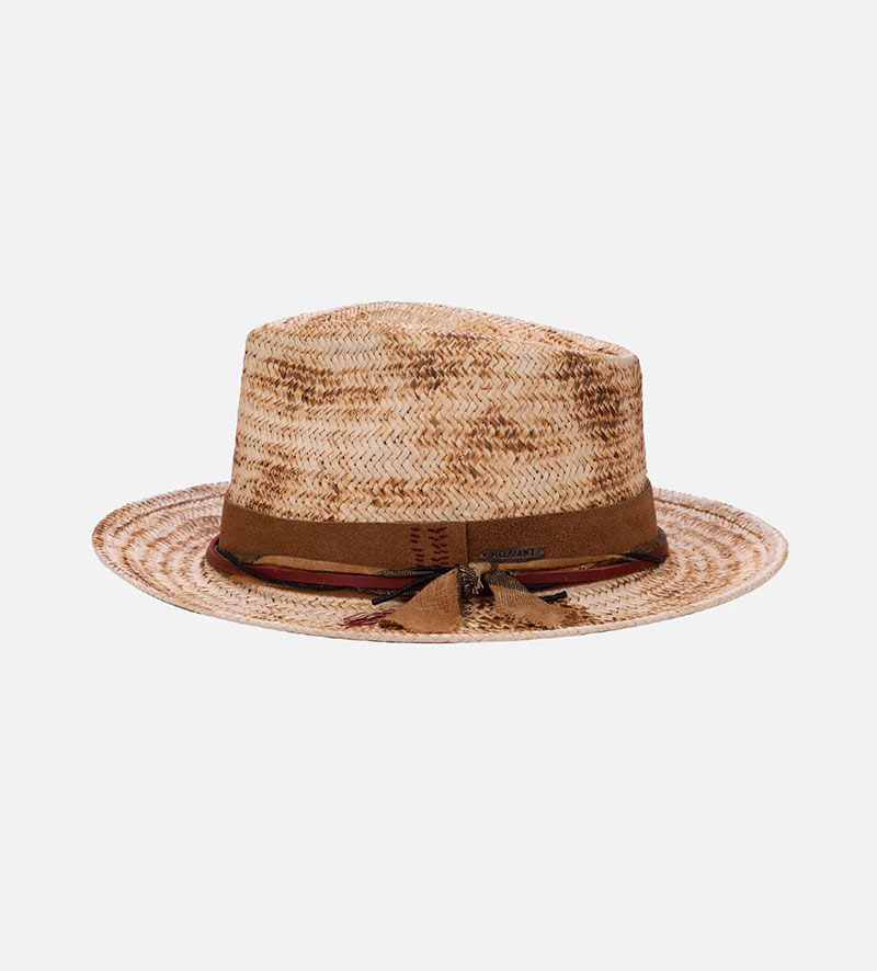 side view of woven sun hat
