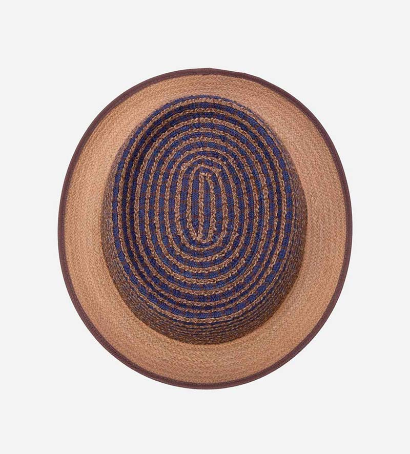 top view of round straw hat