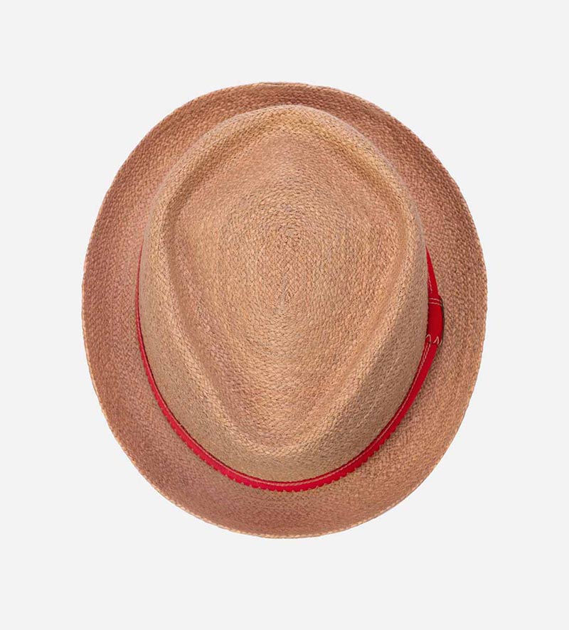 top view of small straw hat