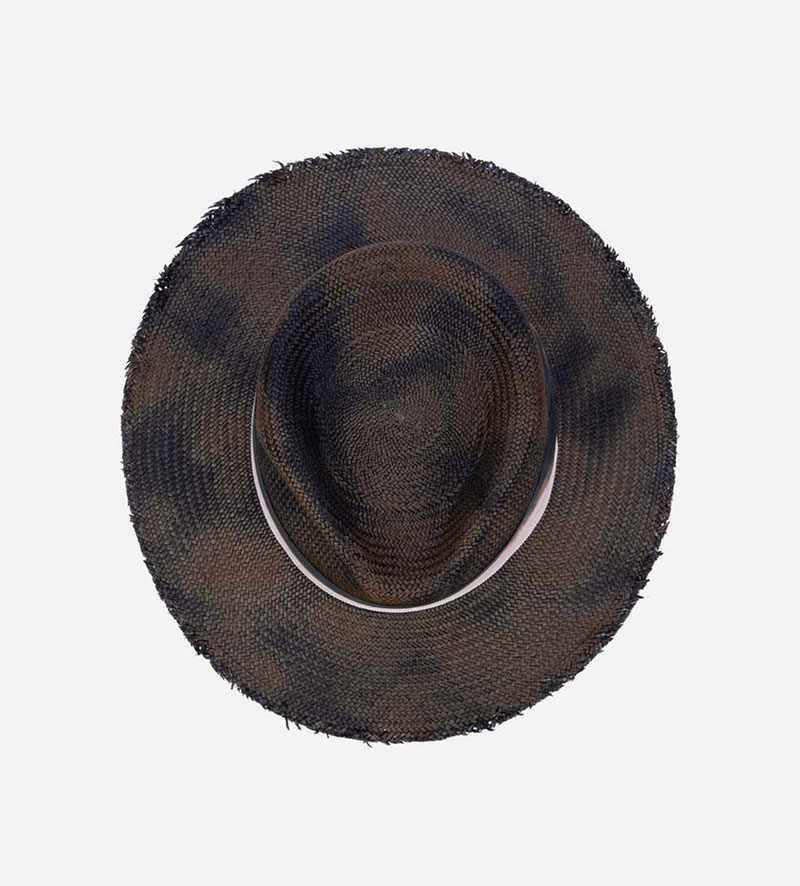 top view of mens vintage straw hat