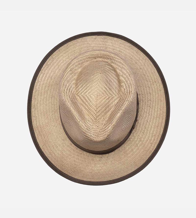 top view of straw sun hat