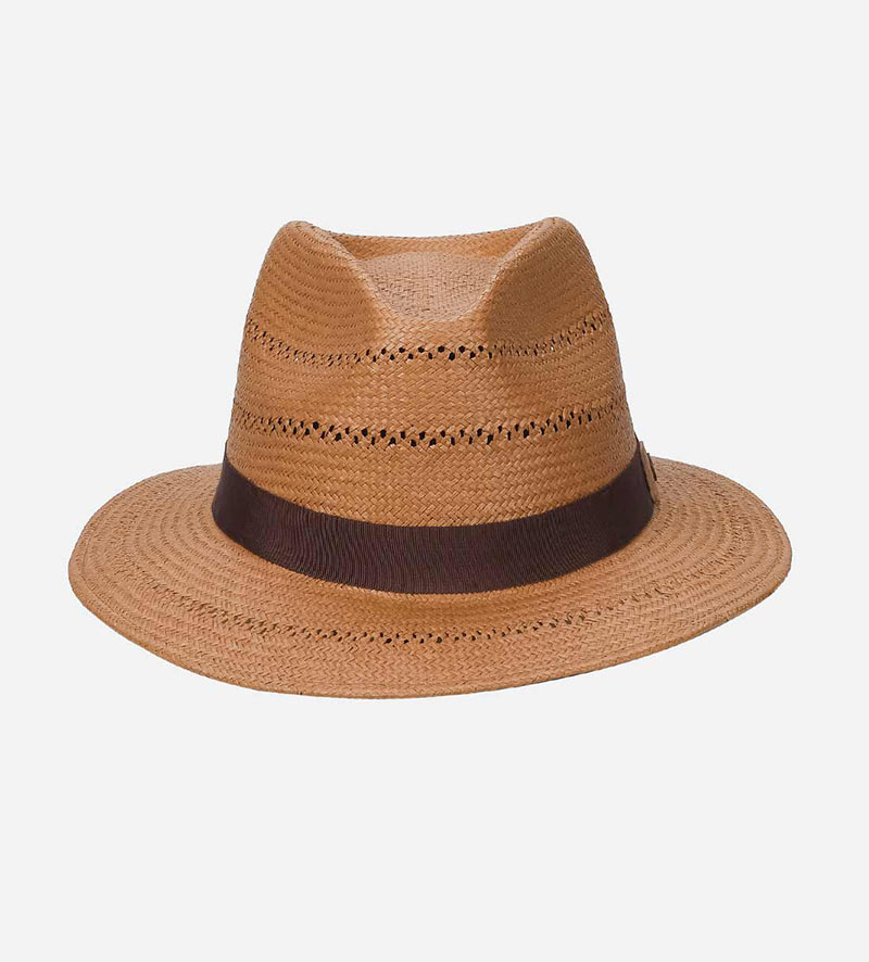 front view of straw safari hat