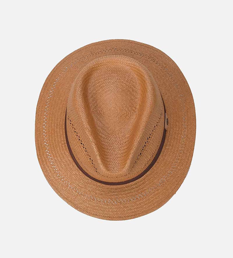 top view of straw safari hat