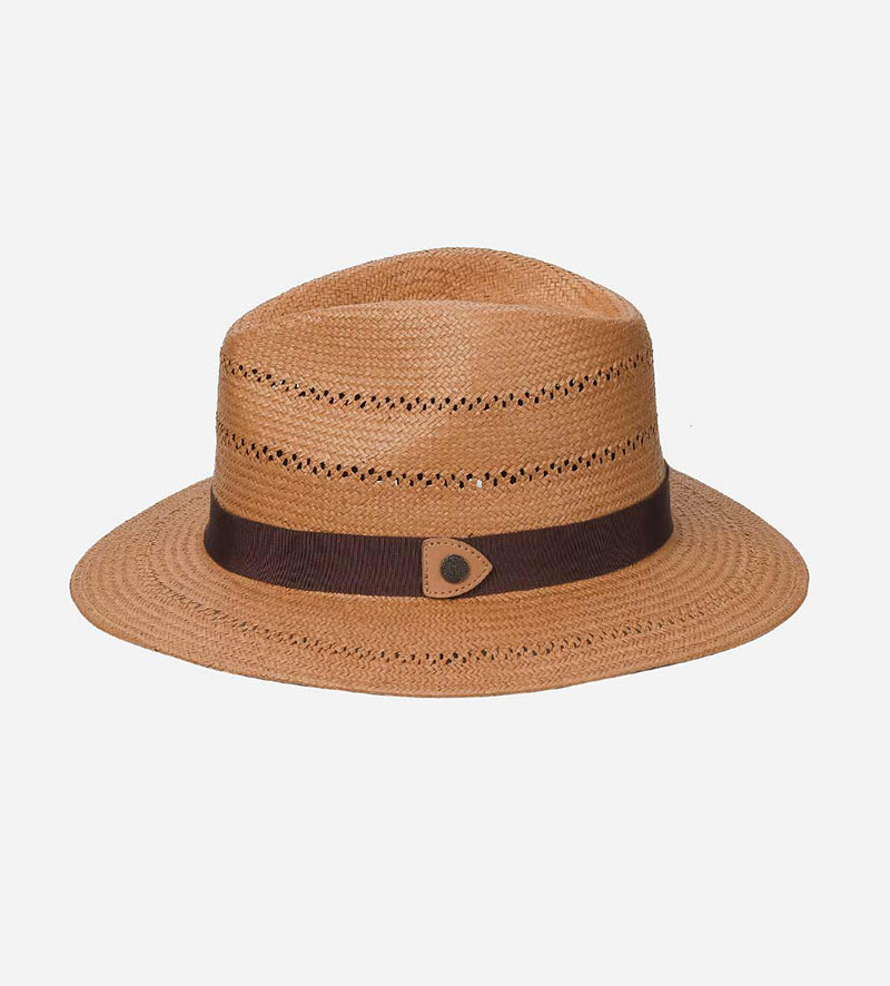 side view of straw safari hat