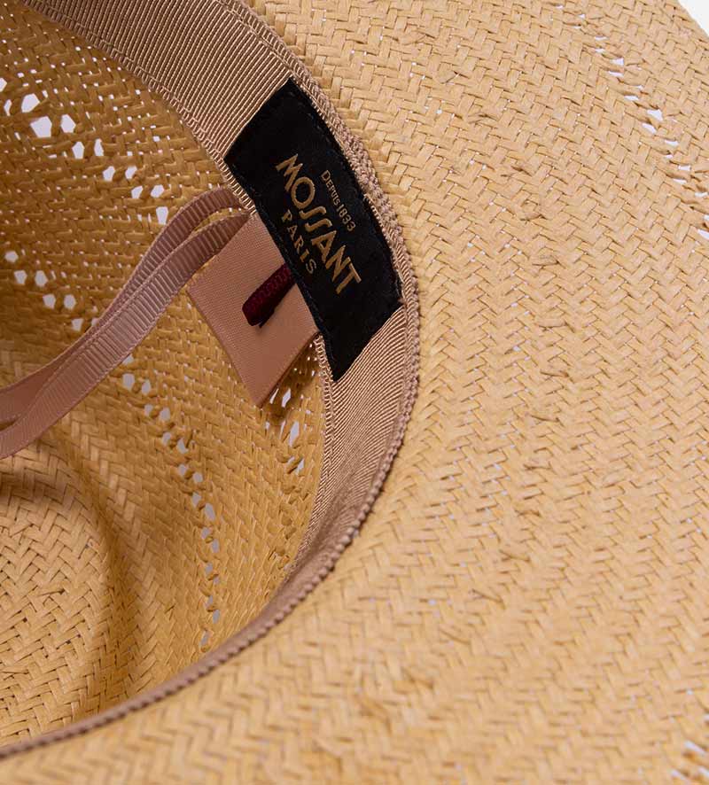 hatband of flat brim straw hat