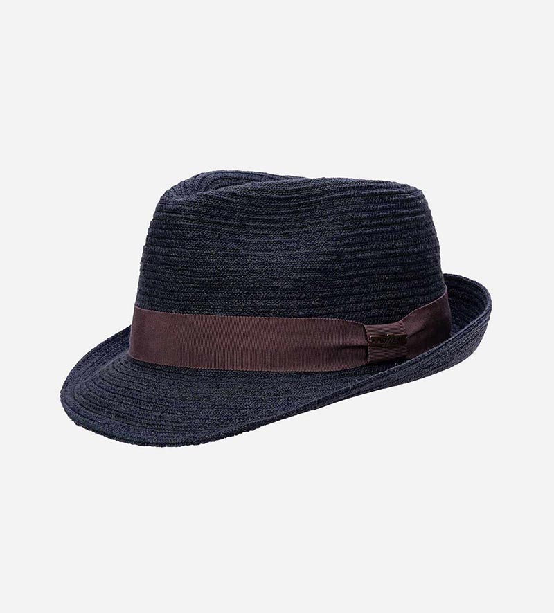side view of mens straw trilby hat
