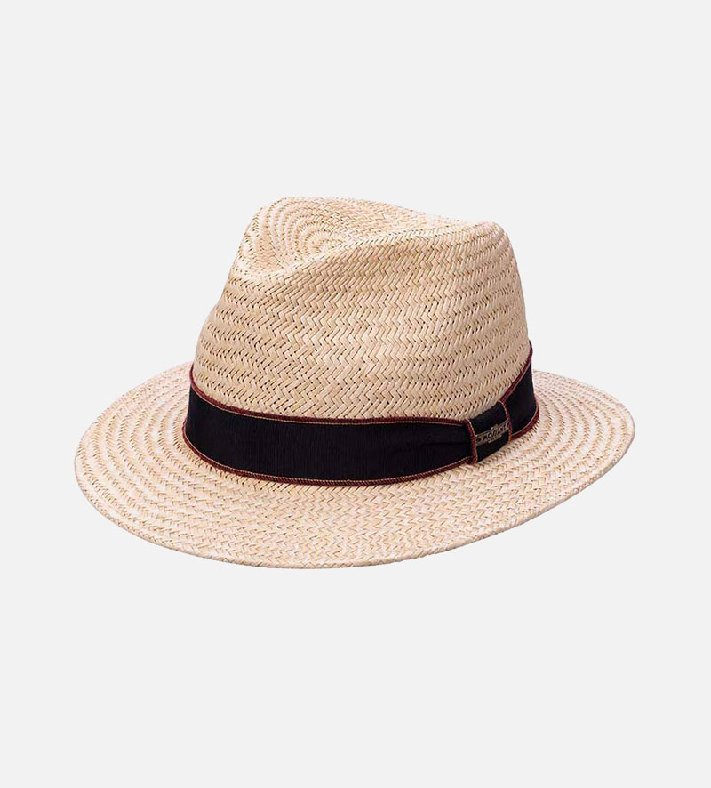 DITRY Palm Fiber Farmers Straw Fedora Middle Brim Bisque