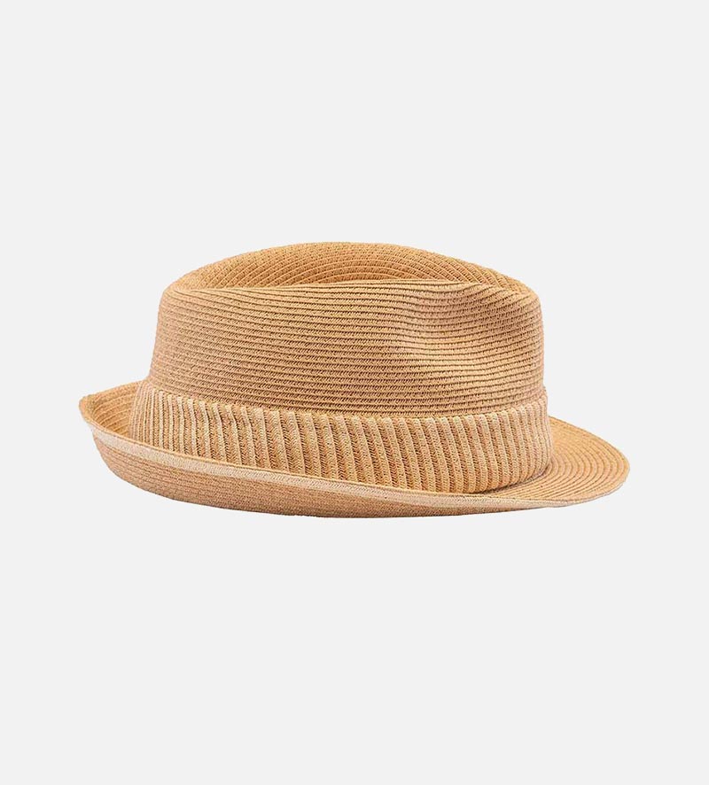back view of folding sun trilby hat
